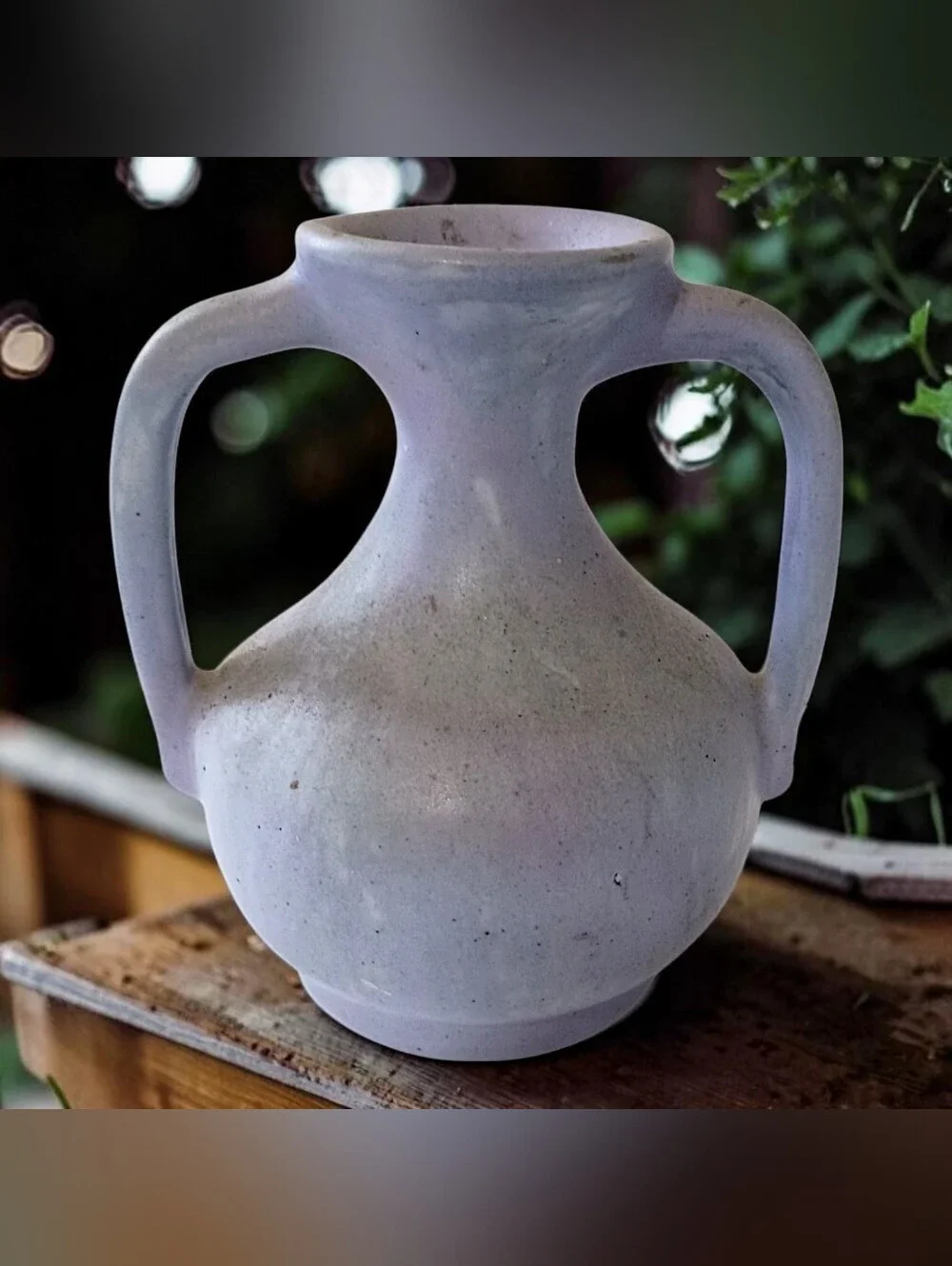 Vtg Studio Pottery Double Handle Vase Signed‎ Aurora Steig Wabi Sabi Arts Crafts